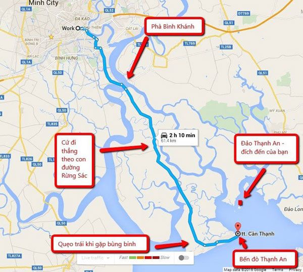 Đường đi đảo Thạnh An