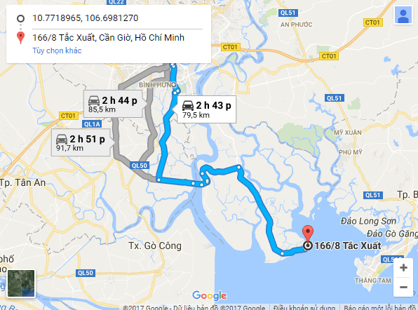 Google map đi Cần Giờ có chính xác không?